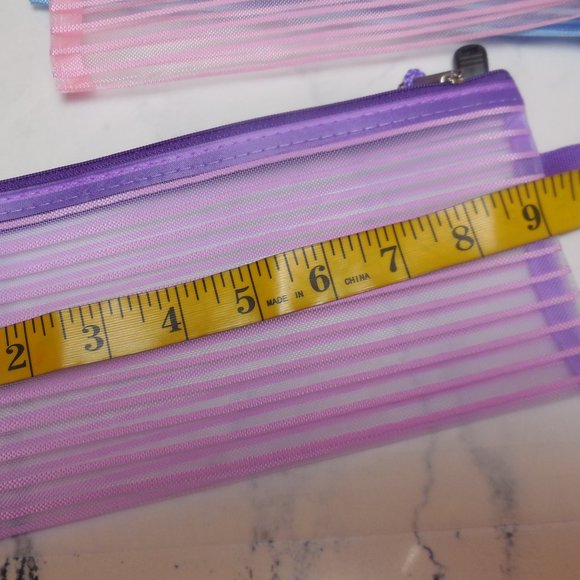 Cosmetic Pouch set of 5 travel makeup toiletry bag see-through 9" x 4.5" - Picture 5 of 6